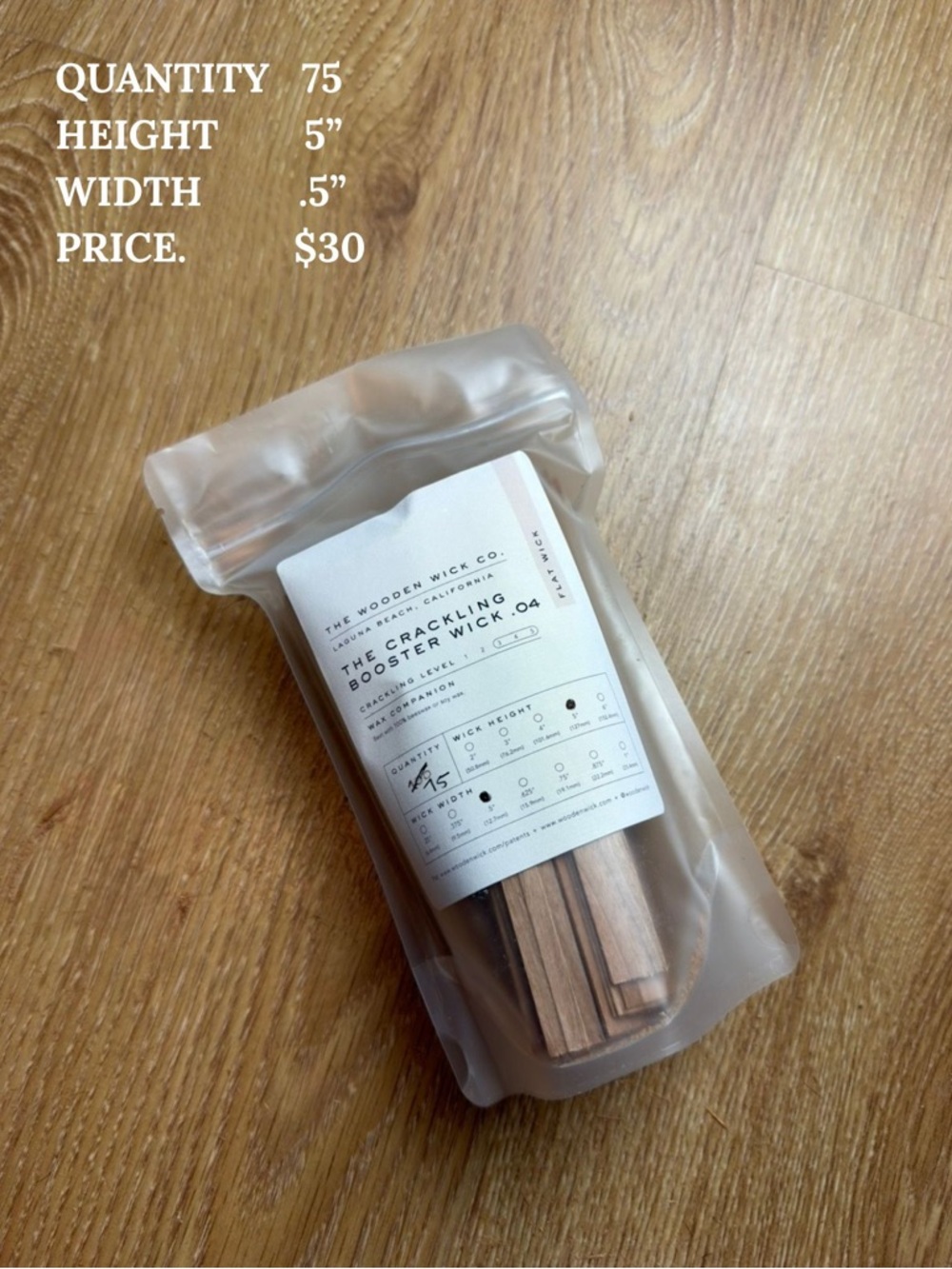 The Crackling Booster Wick .04 - Candle Wicks (75 Pack)